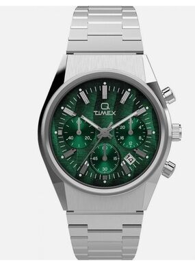 Timex Q Falcon Eye Chronograph 40mm Watch green dial Mens Watch